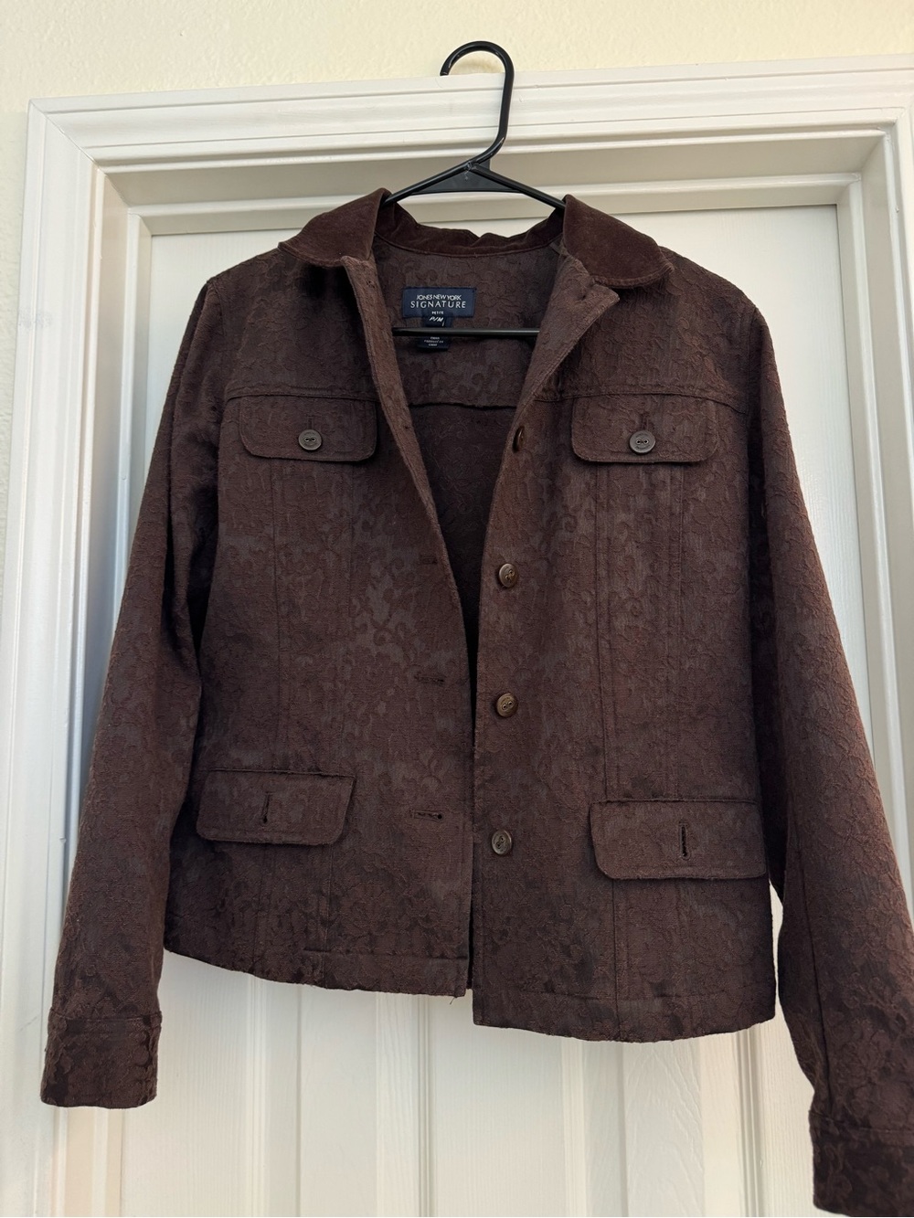 Jones New York Signature Brown Paisley Jacket